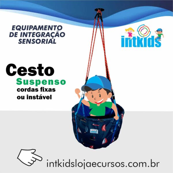 cesto suspenso cordas pixas ou instalavel