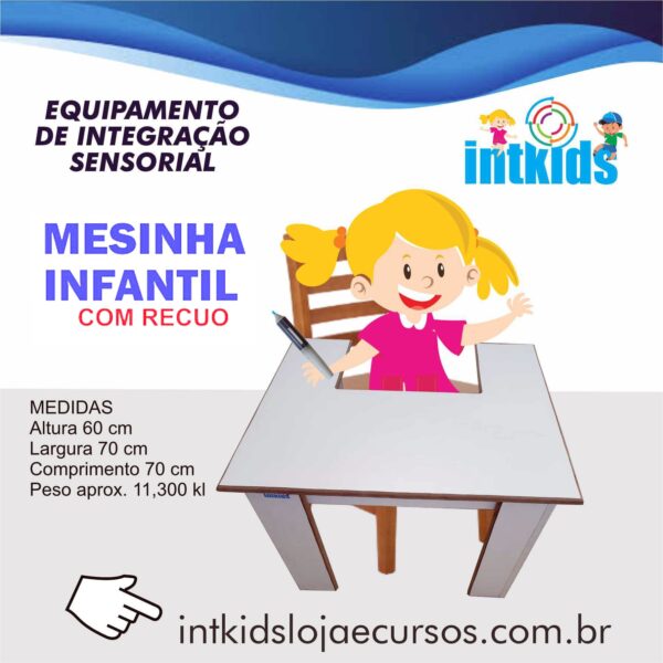 mesinha infantil com recuo